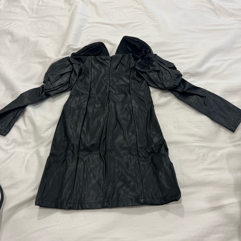 Brand new leather black dress
